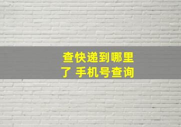 查快递到哪里了 手机号查询